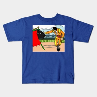 Arena Bullfight Torero Bull Kids T-Shirt